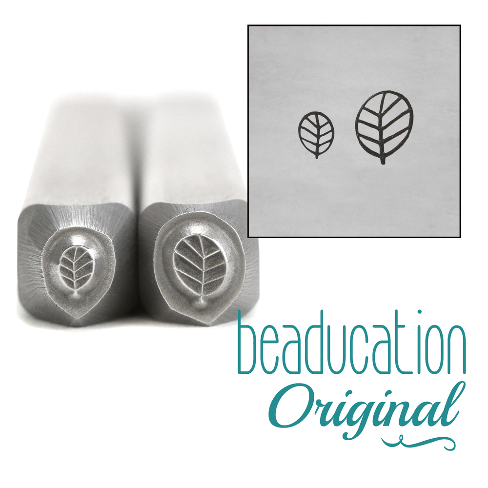 Metal Stamping Tools Round Leaf Set Metal Design Stamps, 4.5mm and 3.5mm - Beaducation Original